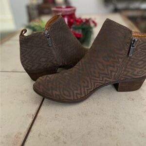 Lucky Brand Brown Geometric Ankle Booties